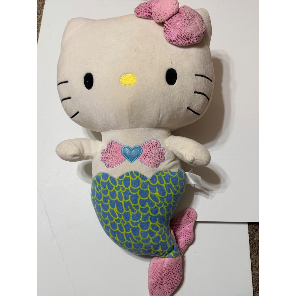 Sanrio Hello Kitty Mermaid Plush Stuffed Animal Pink Blue Green Scales 12 Inch